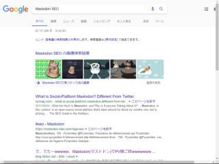 キーワード「Mastodon」「SEO」「PV」によるSEOが完了しました